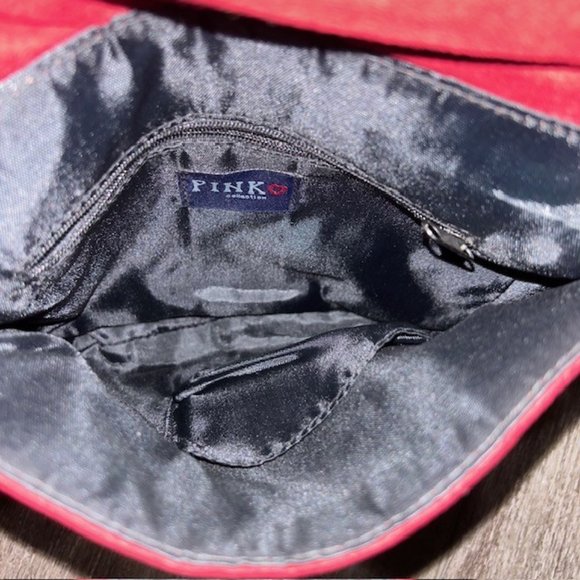 Pink Collection Star Pattern Crimson Red Crossbody Bag Purse - Picture 5 of 5